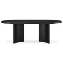 Signature Design by Ashley Oval Rowanbeck Dining Table with Pedestal Base D821-25 IMAGE 2