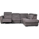Primo International Colorado Parker Power Reclining Fabric 4 pc Sectional Parker 4 pc Power Reclining Sectional - Textured Graphite IMAGE 1