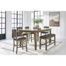  Signature Design by Ashley Urbinforte PCD592-09 Double Counter Upholstered Bench IMAGE 4